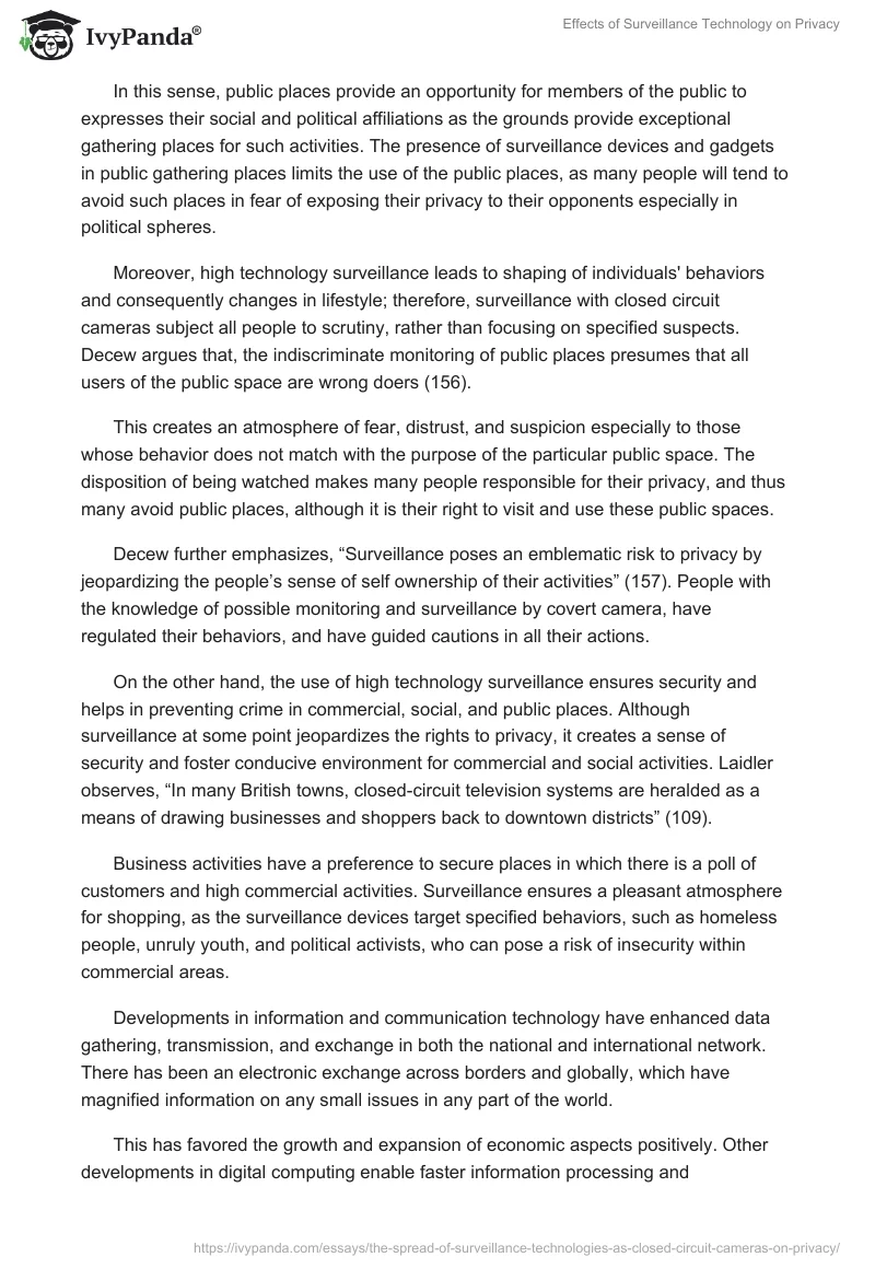 Effects of Surveillance Technology on Privacy. Page 3