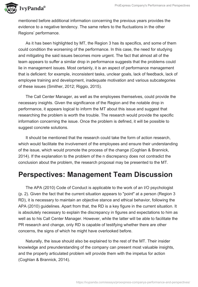 ProExpress Company's Performance and Perspectives. Page 3