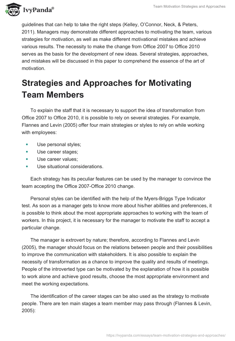 Team Motivation Strategies and Approaches. Page 2