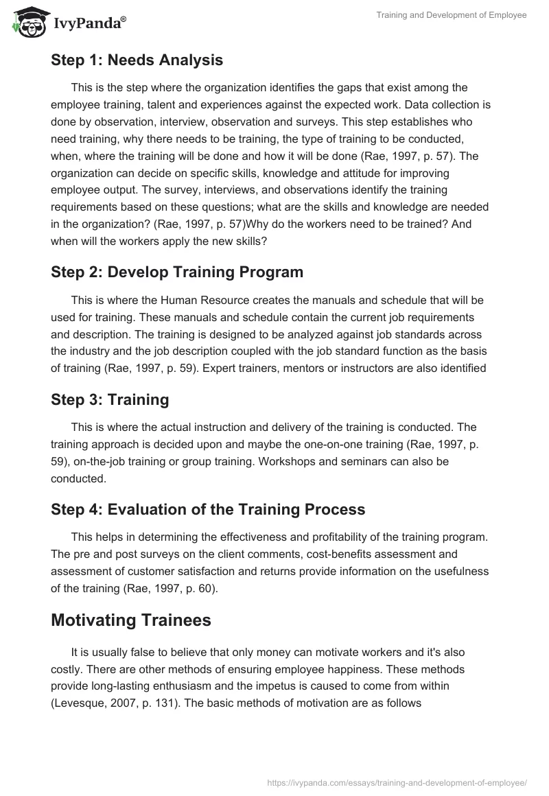 Training and Development of Employee. Page 2