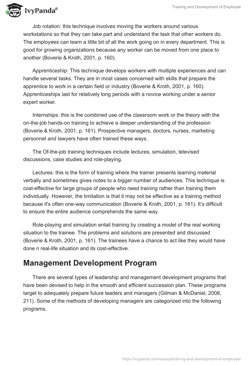 Training and Development of Employee. Page 4