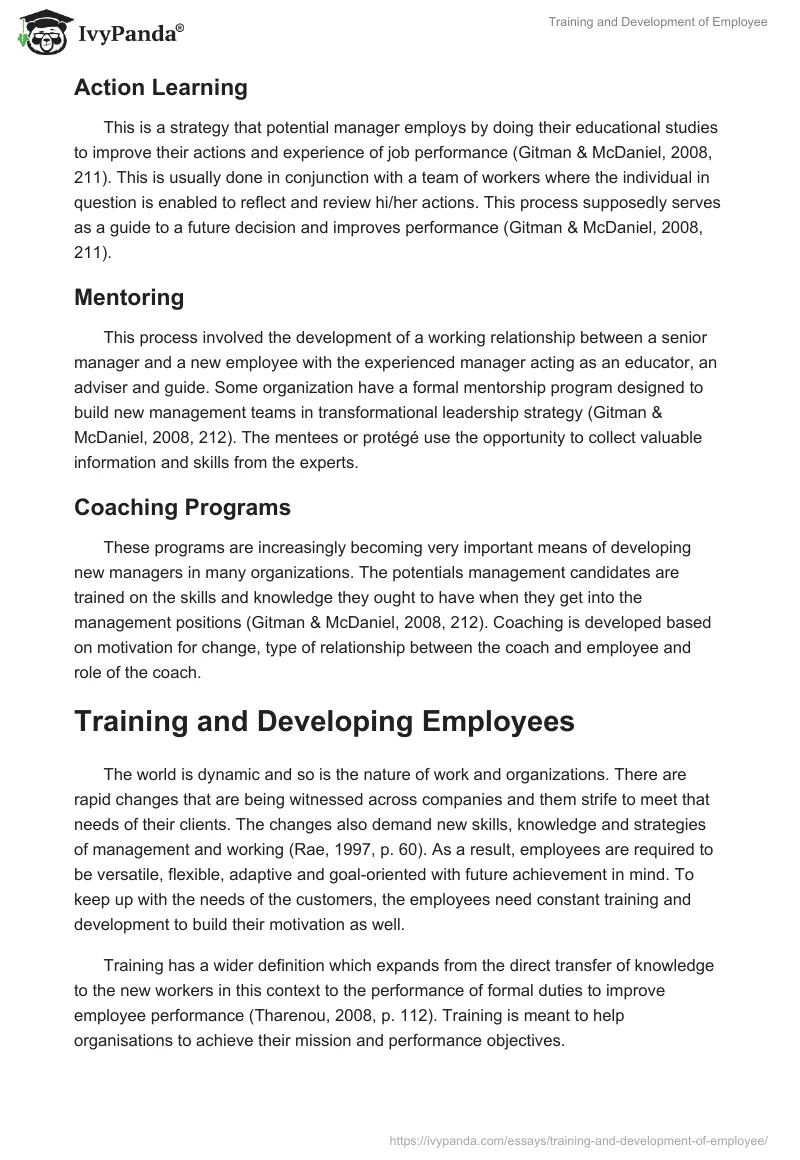 Training and Development of Employee. Page 5