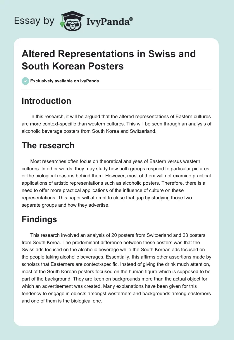 Altered Representations in Swiss and South Korean Posters. Page 1