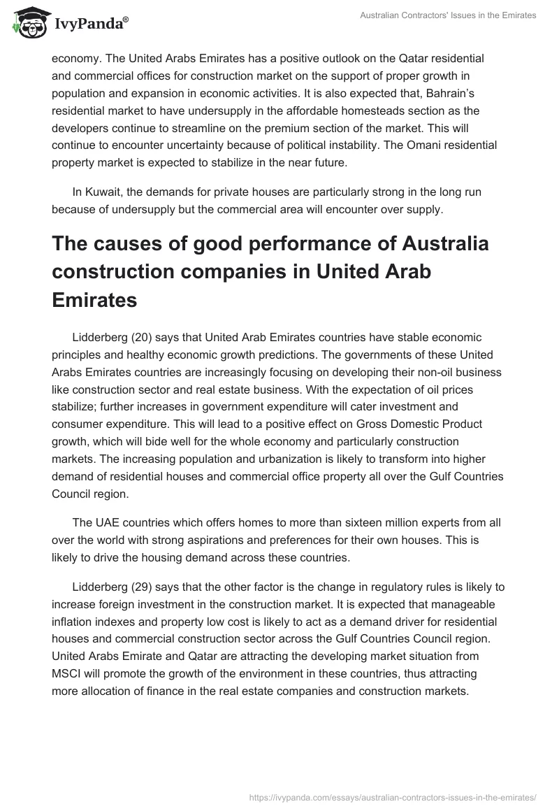 Australian Contractors' Issues in the Emirates. Page 5