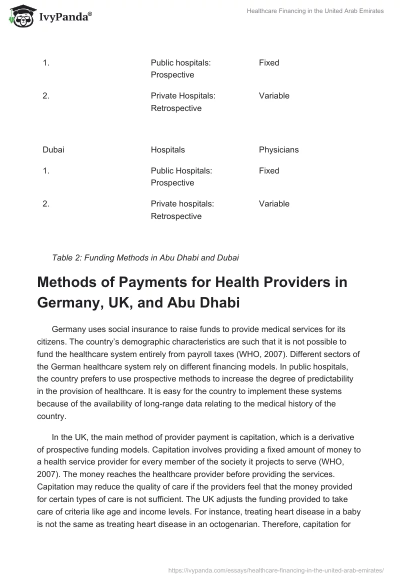 Healthcare Financing in the United Arab Emirates. Page 4