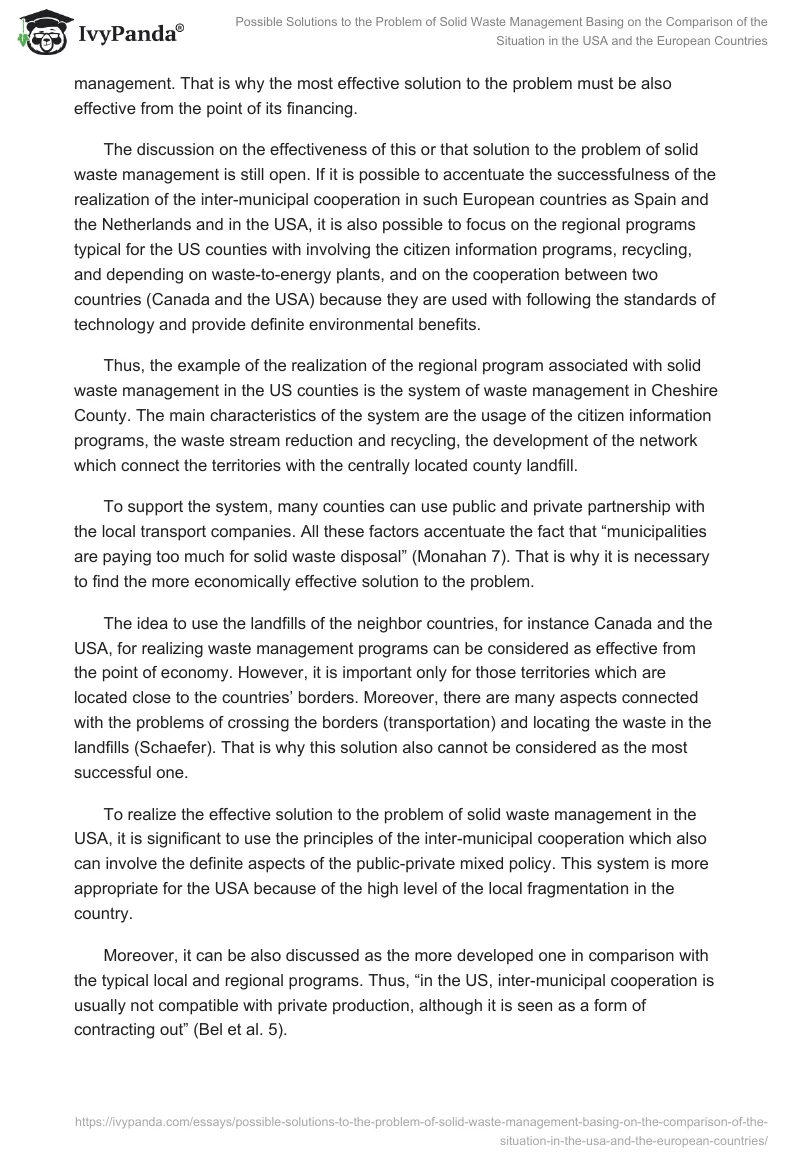 Possible Solutions to the Problem of Solid Waste Management Basing on the Comparison of the Situation in the USA and the European Countries. Page 2