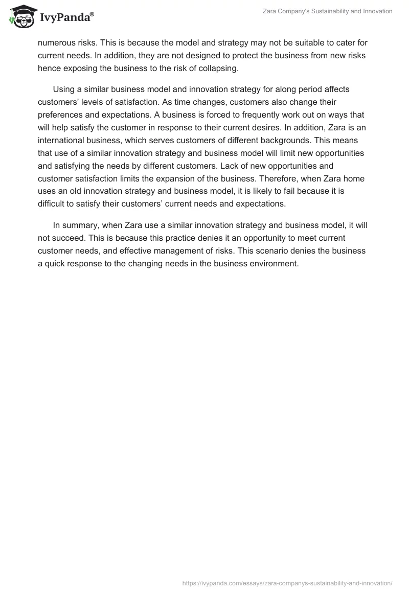 Zara Company's Sustainability and Innovation. Page 4