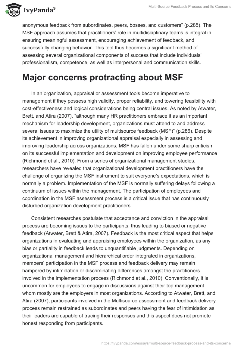 Multi-Source Feedback Process and Its Concerns. Page 2