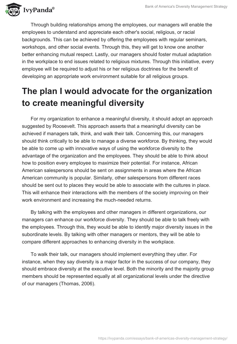 Bank of America's Diversity Management Strategy. Page 3