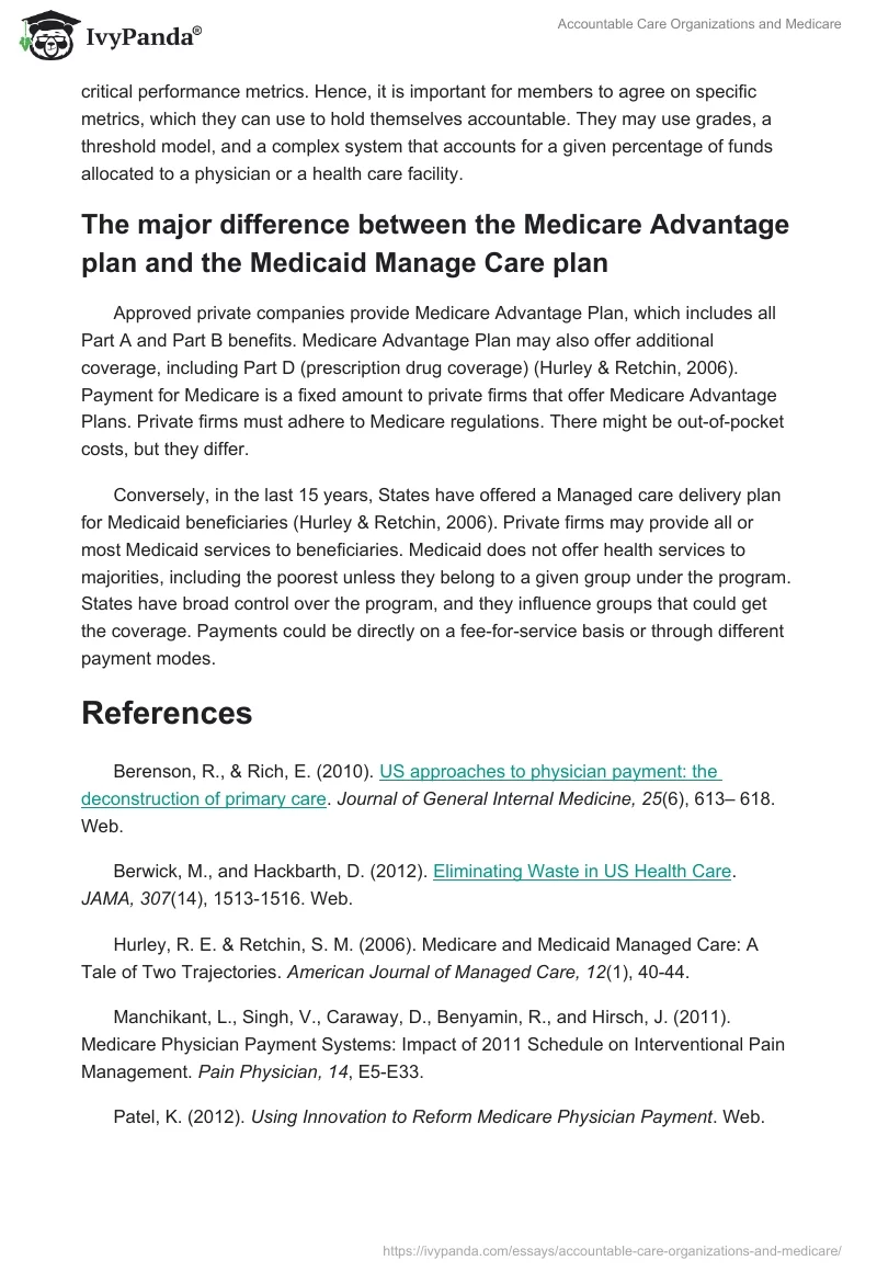 Accountable Care Organizations and Medicare. Page 4