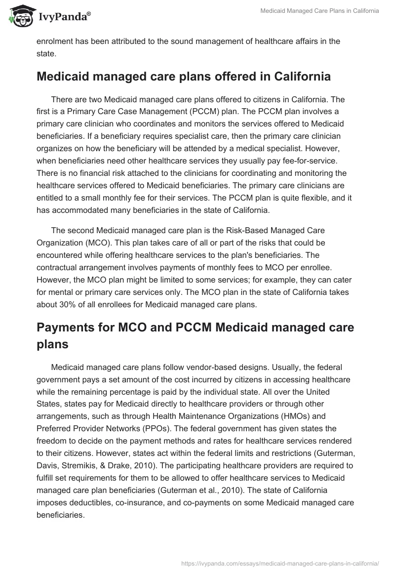 Medicaid Managed Care Plans in California. Page 2