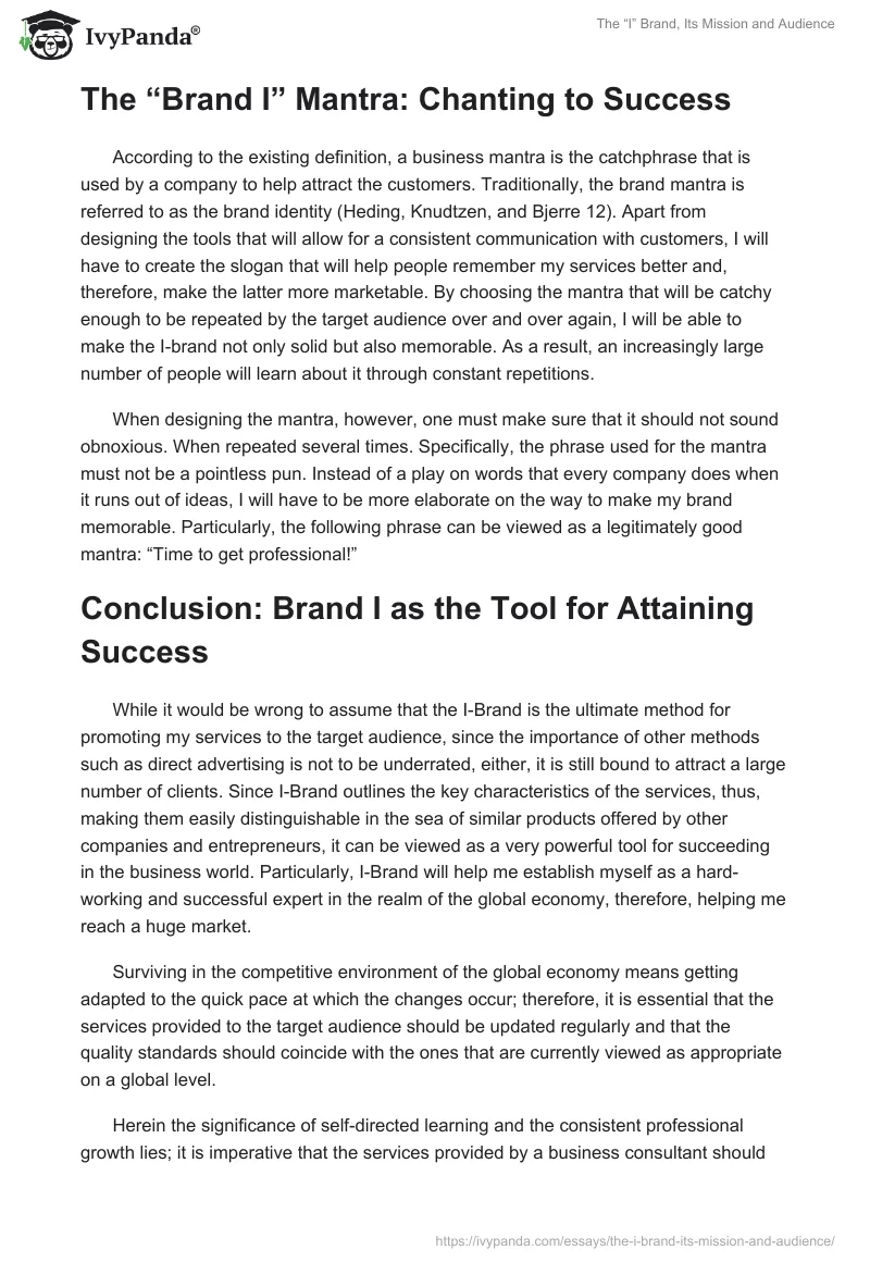 The “I” Brand, Its Mission and Audience. Page 5