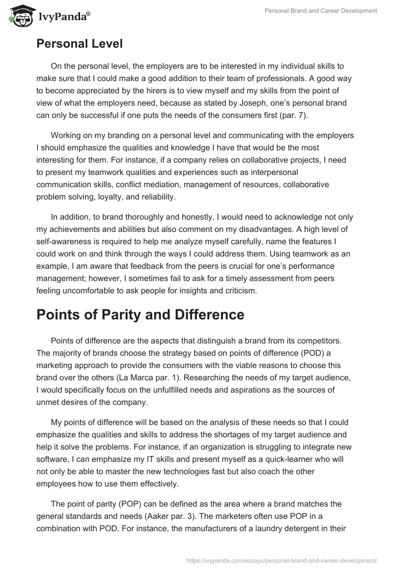 Personal Brand and Career Development. Page 4