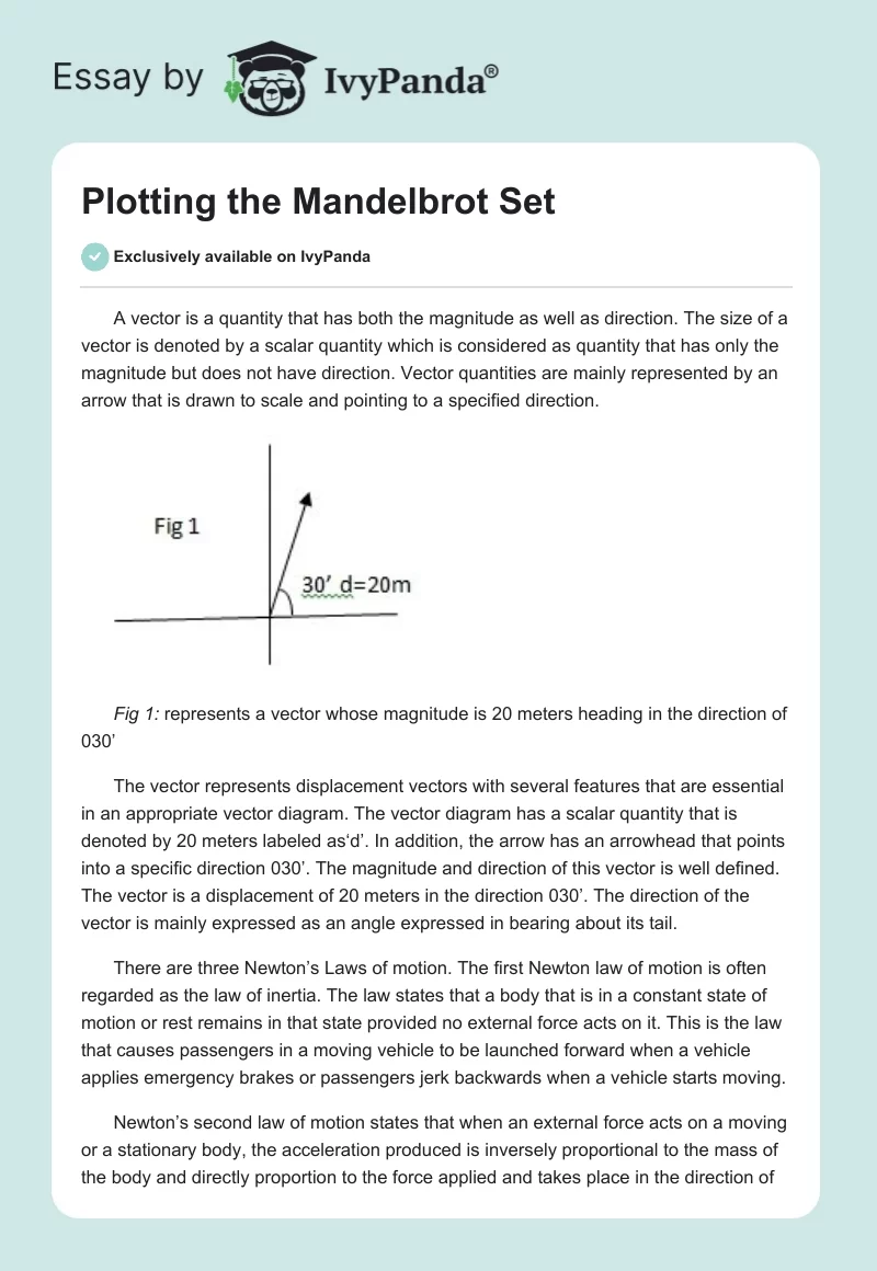 Plotting the Mandelbrot Set. Page 1