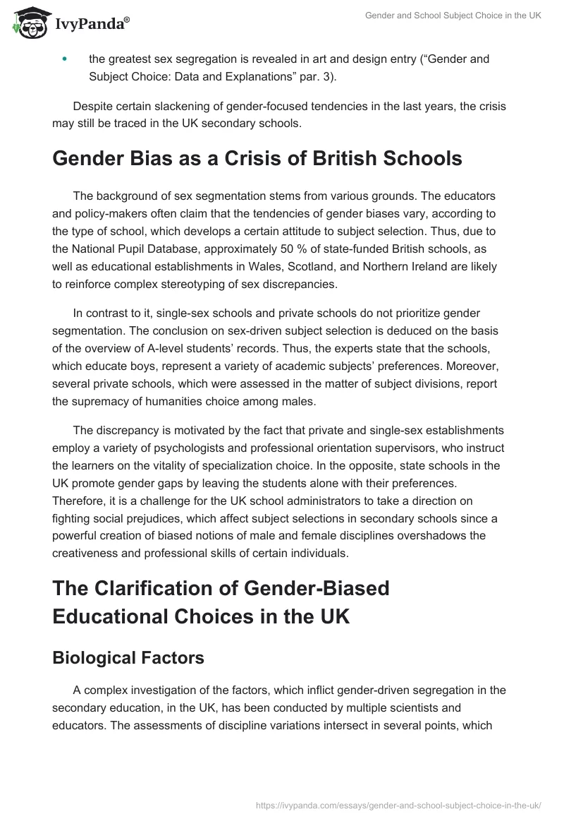 Gender and School Subject Choice in the UK. Page 2