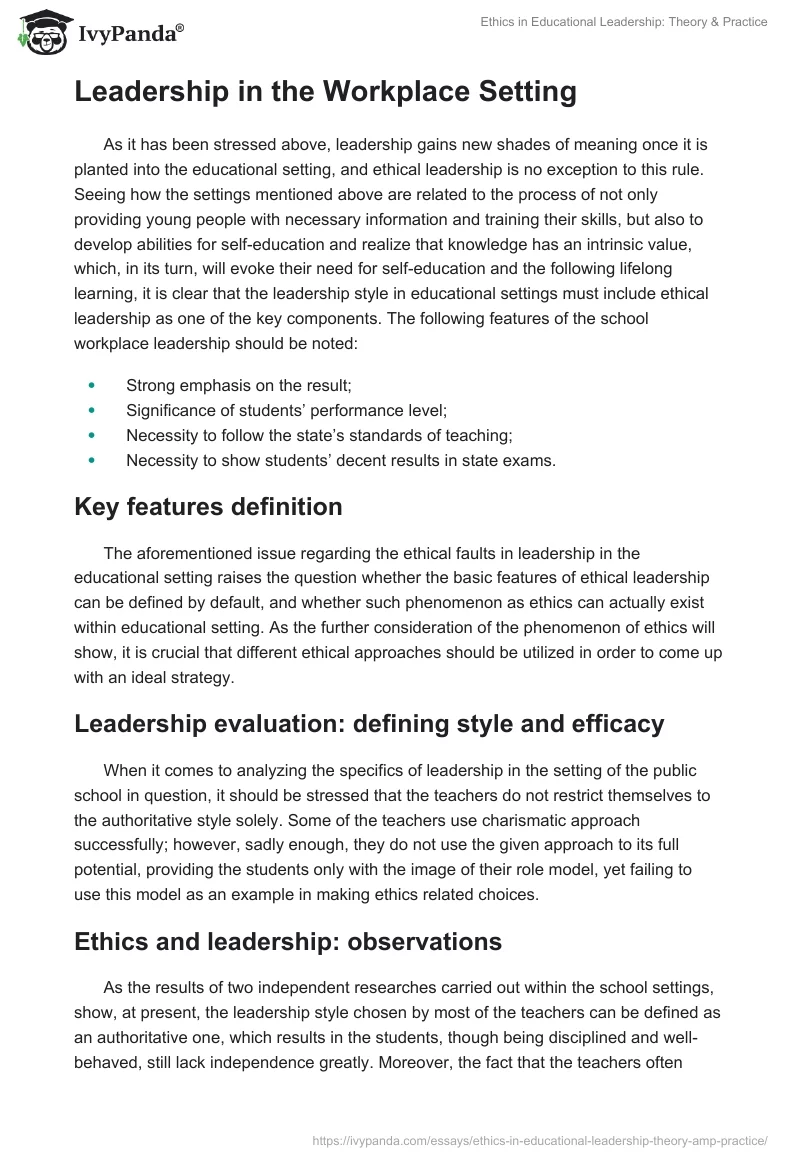 Ethics in Educational Leadership: Theory & Practice. Page 3
