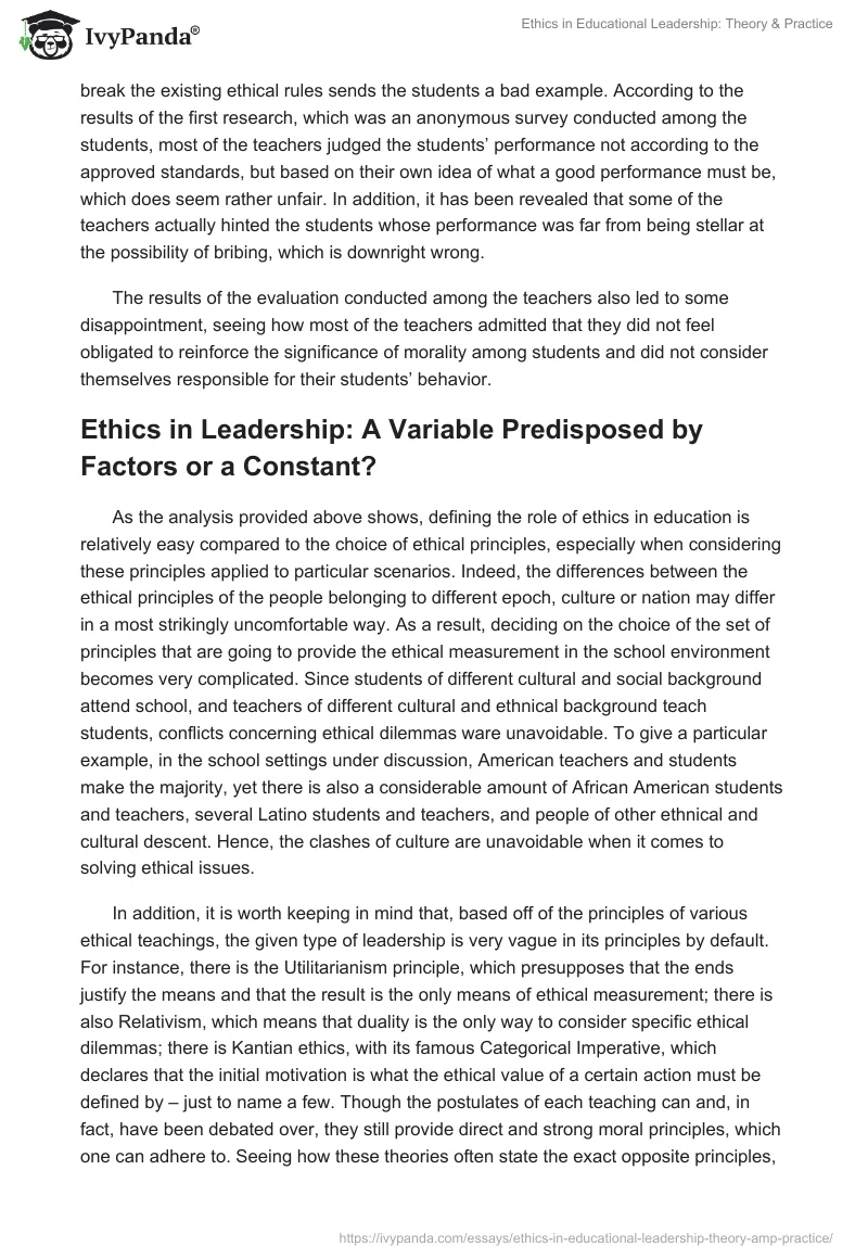 Ethics in Educational Leadership: Theory & Practice. Page 4