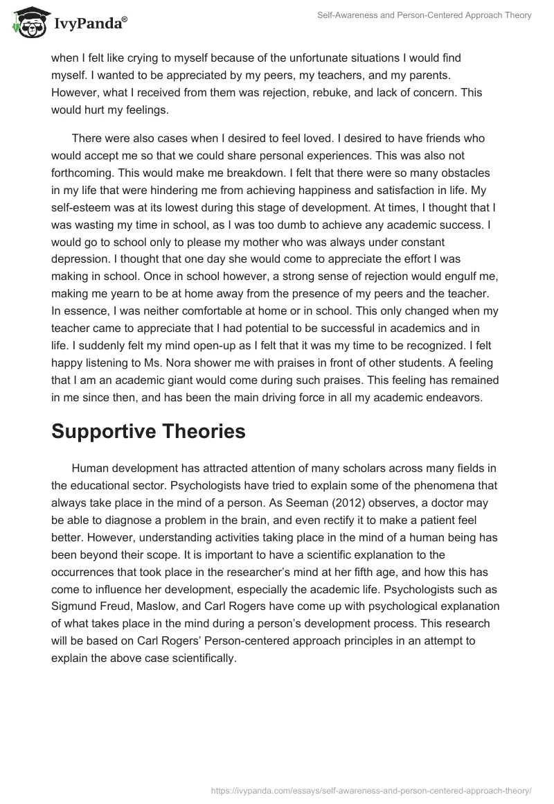 Self-Awareness and Person-Centered Approach Theory. Page 4