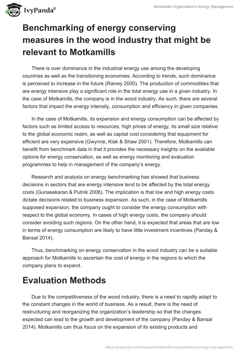 Motkamills Organization's Energy Management. Page 4
