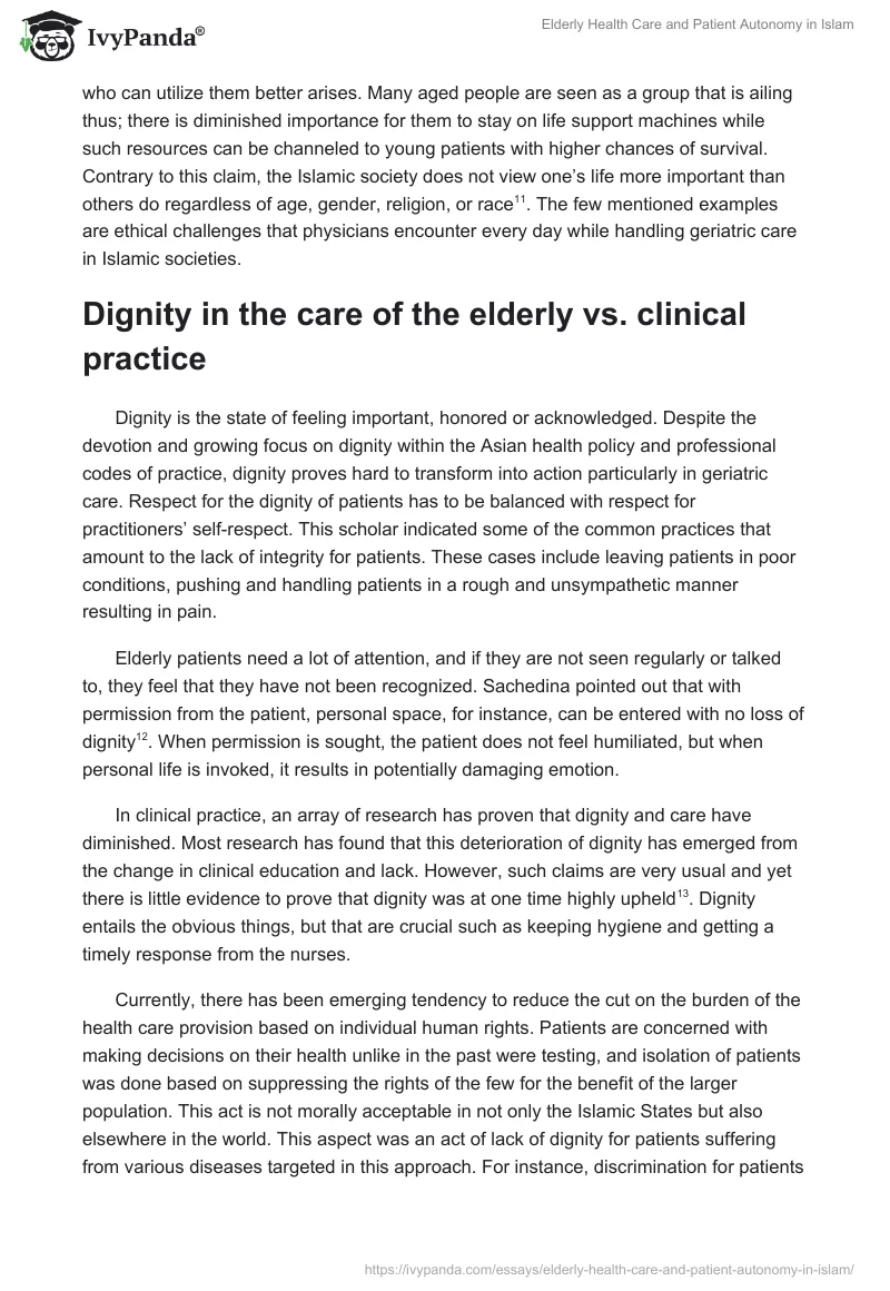 Elderly Health Care and Patient Autonomy in Islam. Page 5
