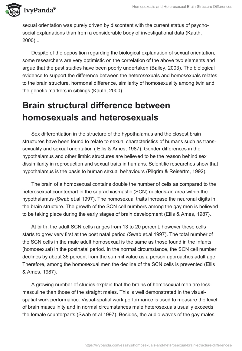 Homosexuals and Heterosexual Brain Structure Differences. Page 2