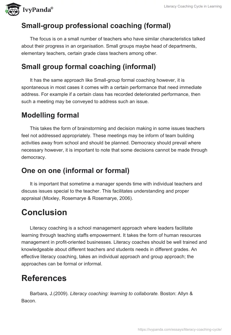 Literacy Coaching Cycle in Learning. Page 3