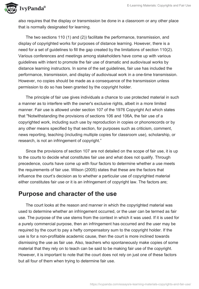 E-Learning Materials: Copyrights and Fair Use. Page 3