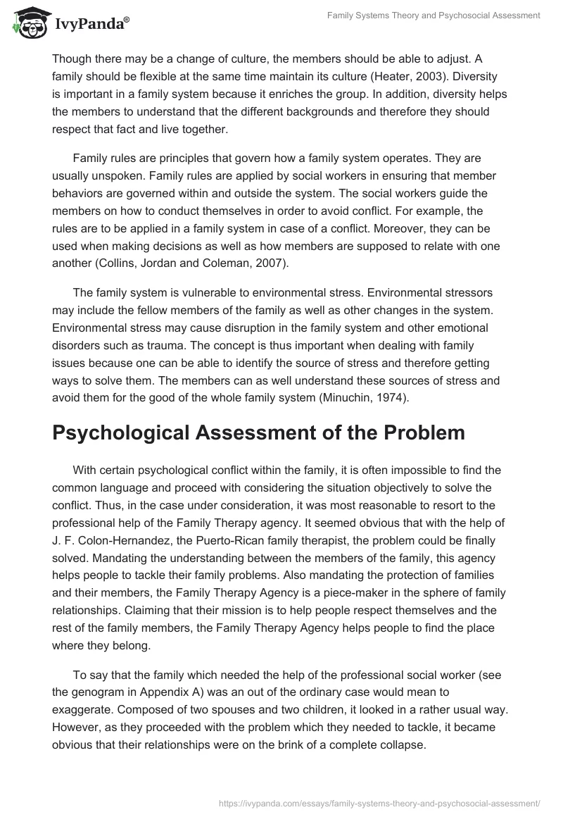 Family Systems Theory and Psychosocial Assessment. Page 3