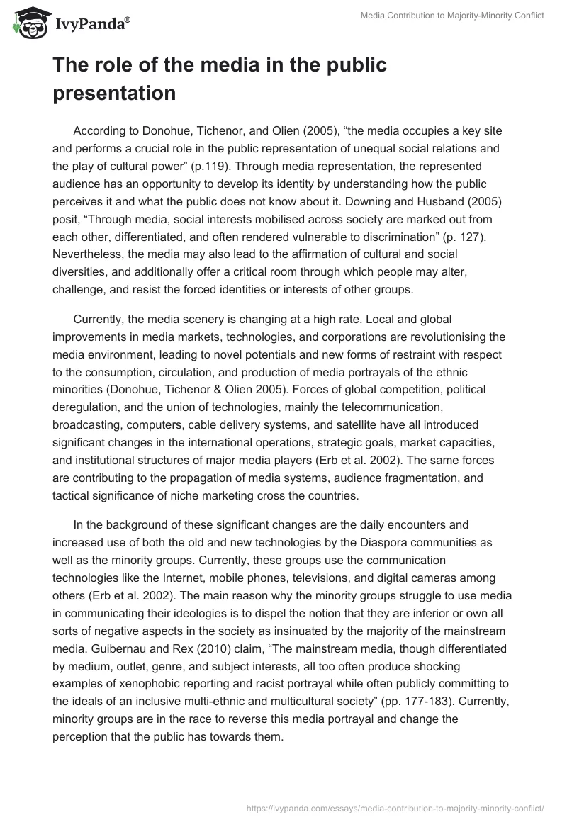 Media Contribution to Majority-Minority Conflict. Page 2