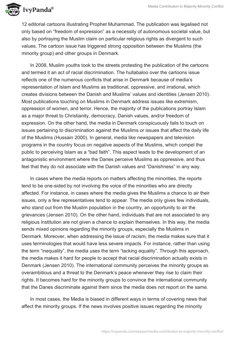 Media Contribution to Majority-Minority Conflict. Page 4