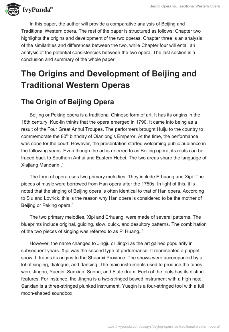 Beijing Opera vs. Traditional Western Opera. Page 2