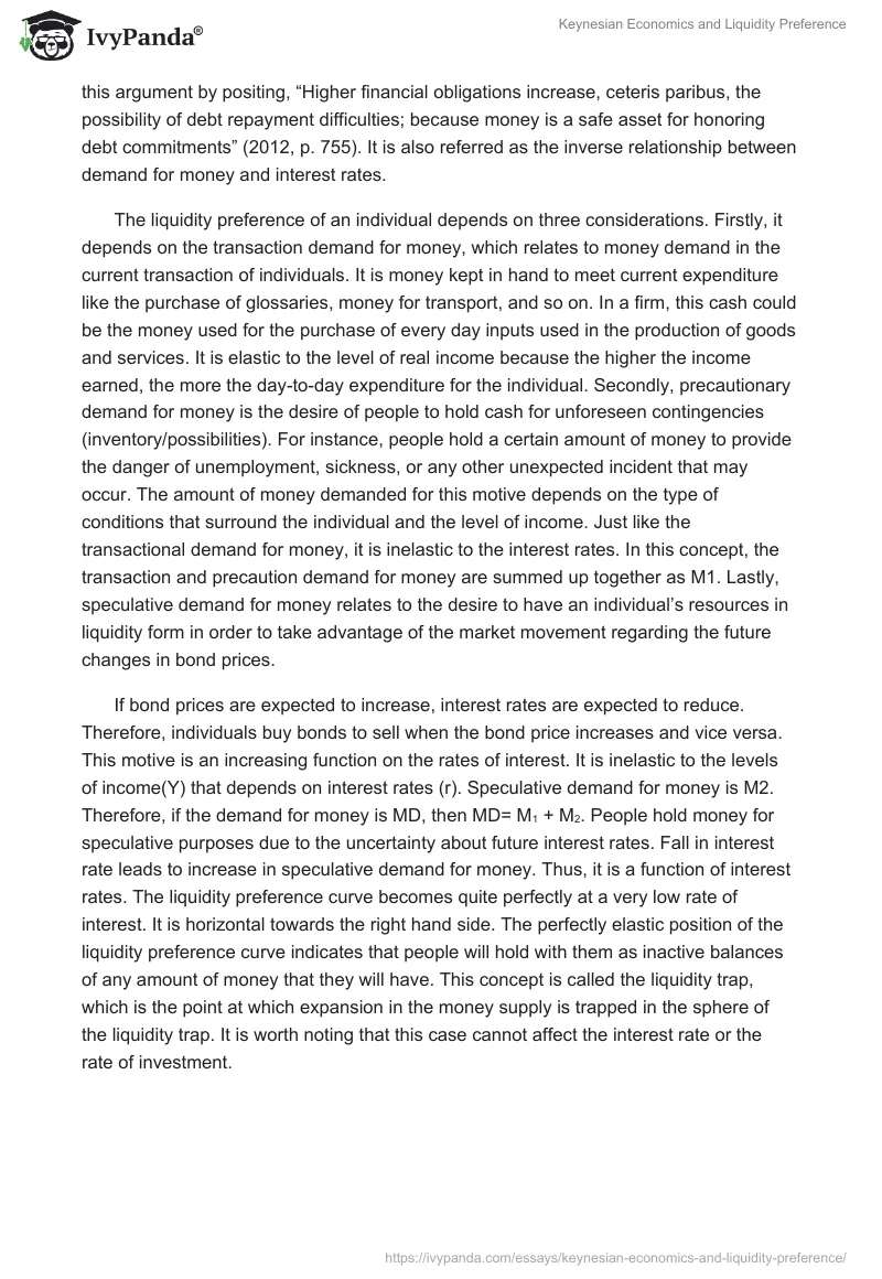 Keynesian Economics and Liquidity Preference. Page 2
