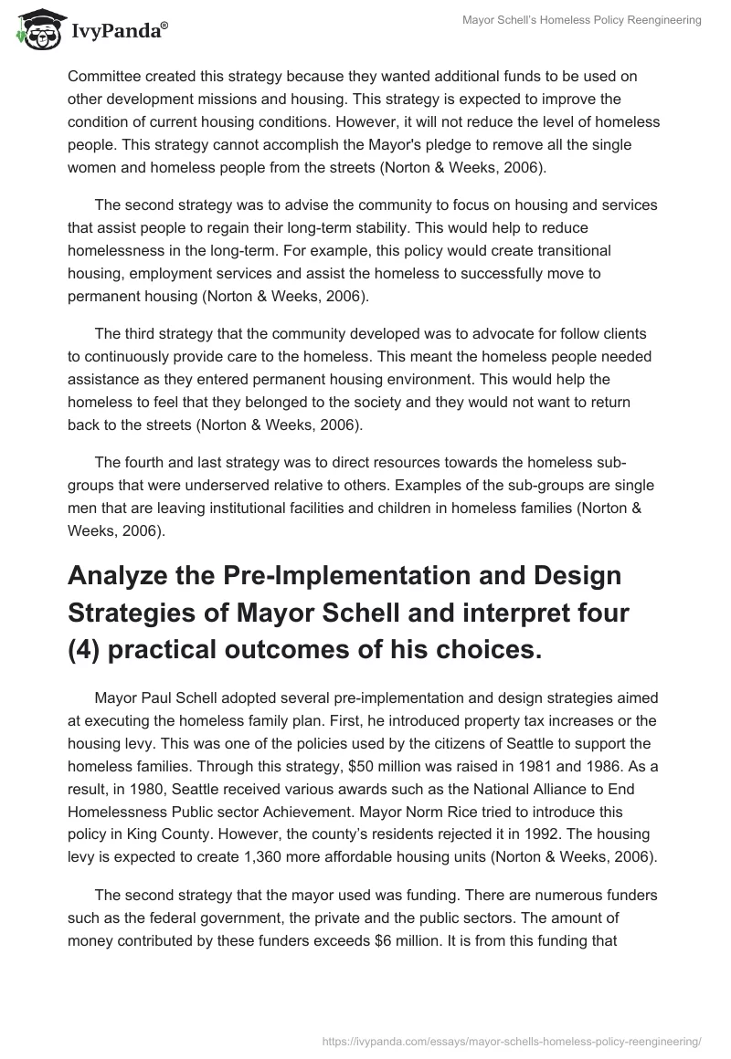 Mayor Schell’s Homeless Policy Reengineering. Page 2
