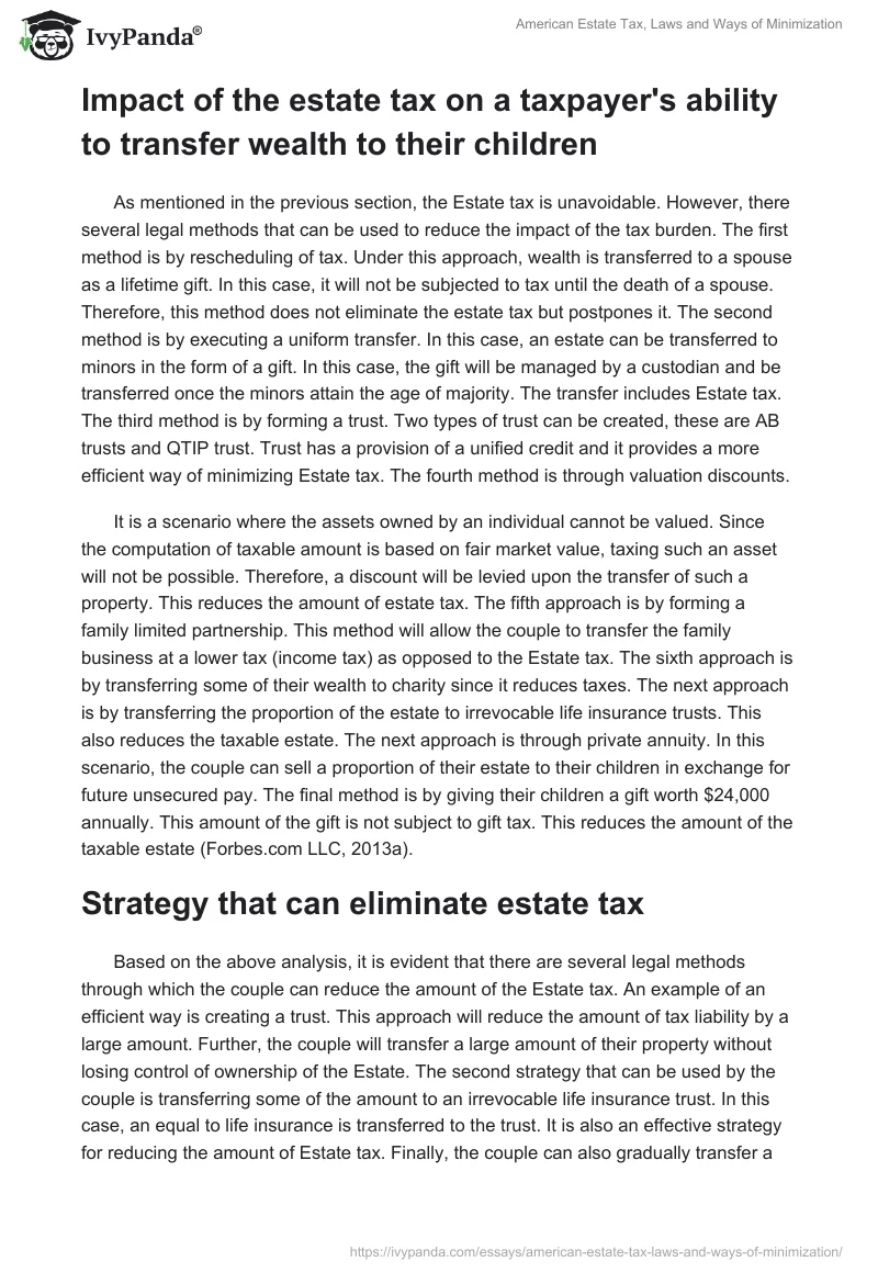 American Estate Tax, Laws and Ways of Minimization. Page 3