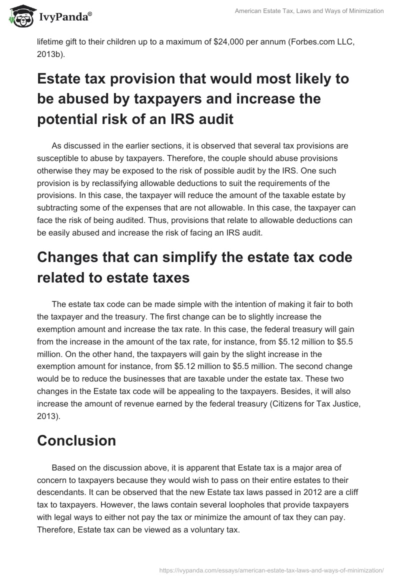 American Estate Tax, Laws and Ways of Minimization. Page 4