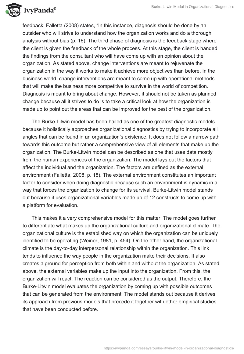 Burke-Litwin Model in Organizational Diagnostics. Page 2