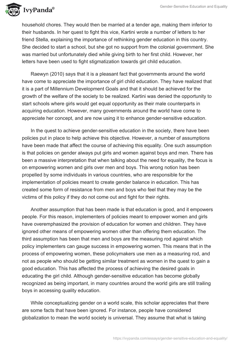 Gender-Sensitive Education and Equality. Page 2