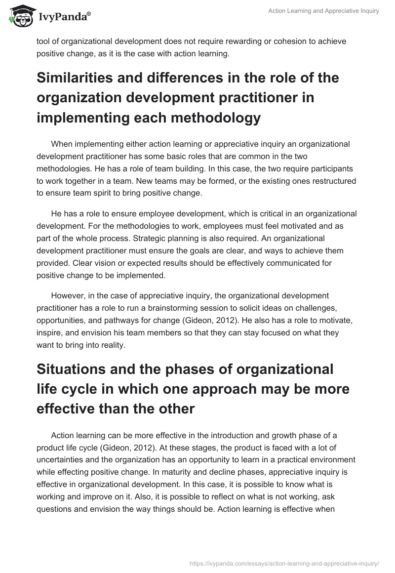 Action Learning and Appreciative Inquiry. Page 3