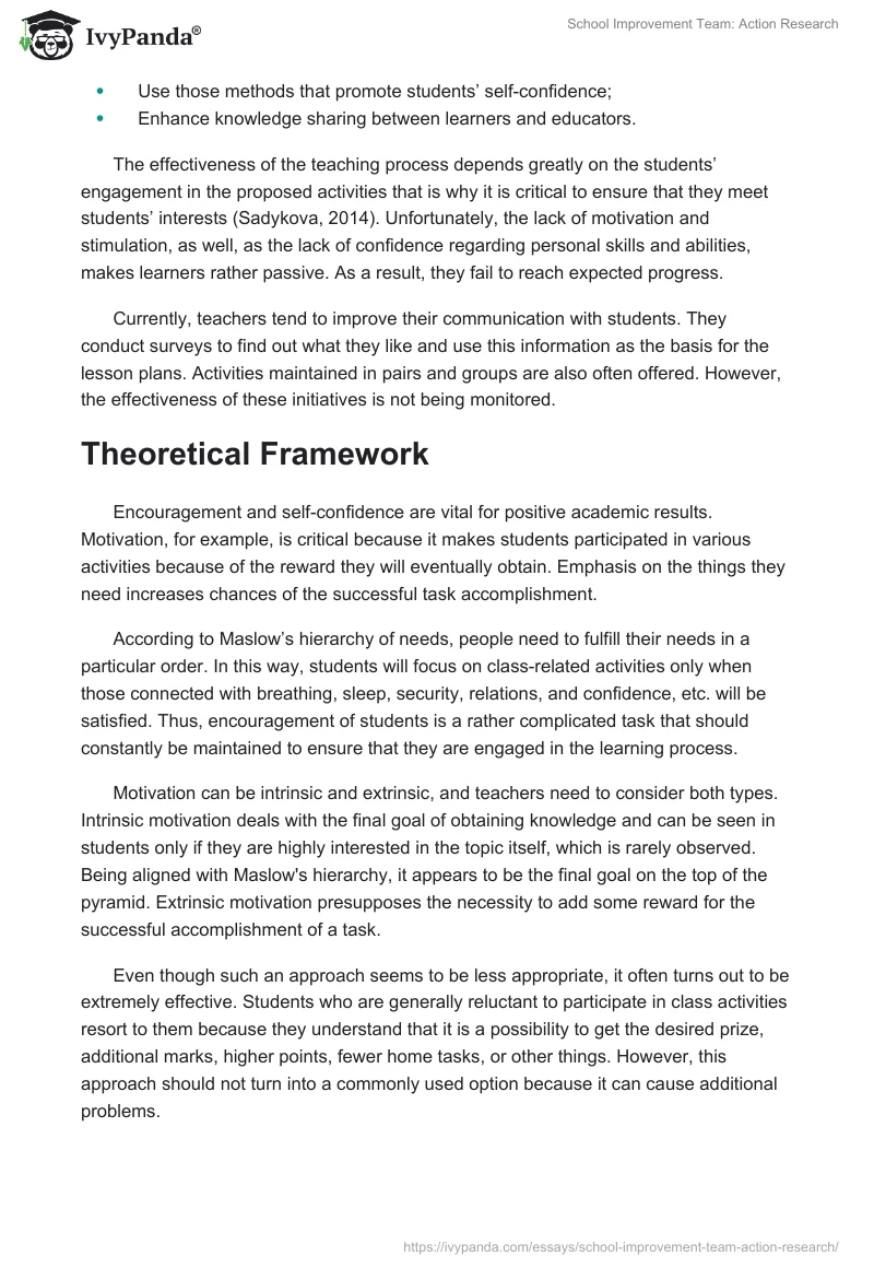 School Improvement Team: Action Research. Page 2