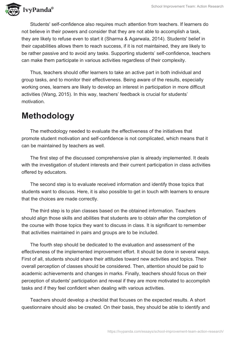 School Improvement Team: Action Research. Page 3
