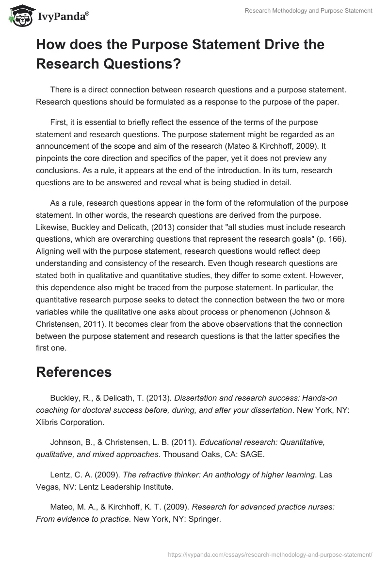 Research Methodology and Purpose Statement. Page 2