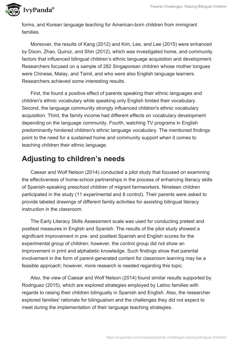 Parents Challenges: Raising Bilingual Children. Page 4