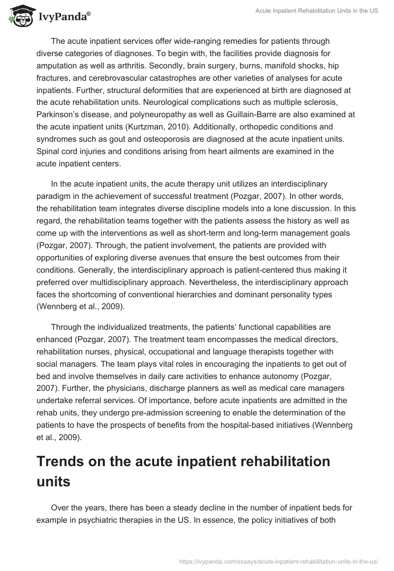 Acute Inpatient Rehabilitation Units in the US. Page 2