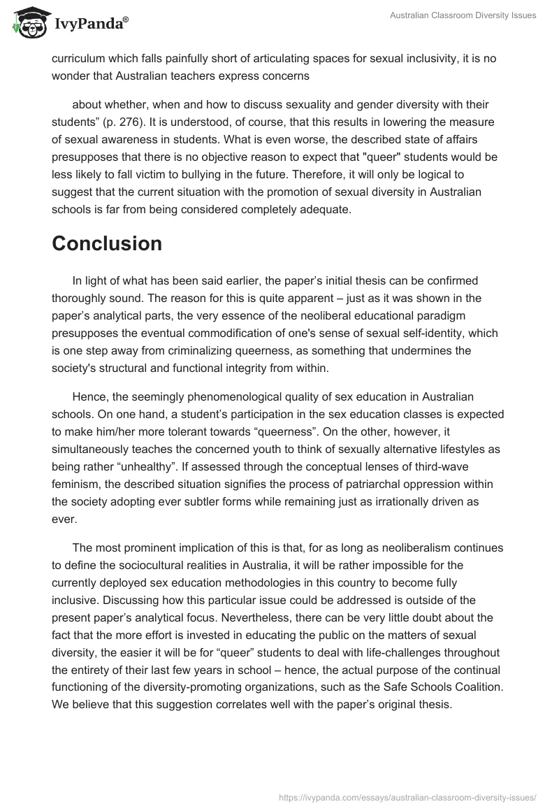 Australian Classroom Diversity Issues. Page 5