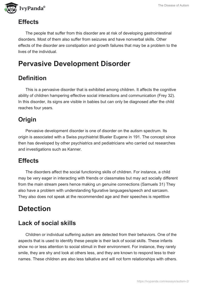 The Disease of Autism. Page 4