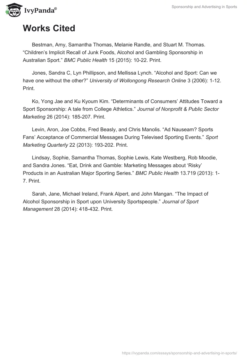 Sponsorship and Advertising in Sports. Page 4