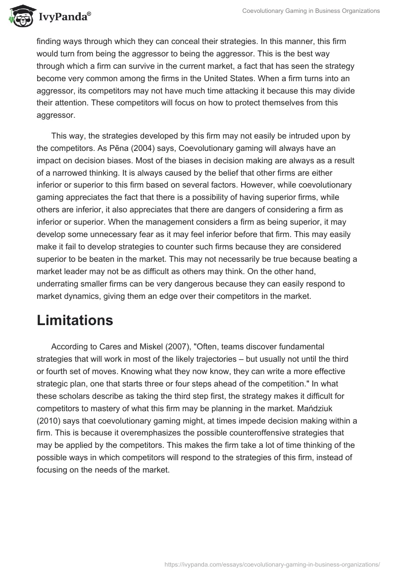 Coevolutionary Gaming in Business Organizations. Page 3