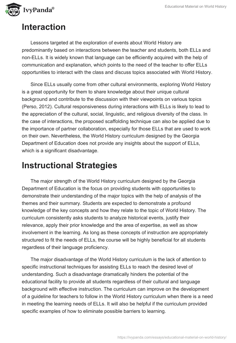 Analyzing the Georgia High School World History Curriculum. Page 5