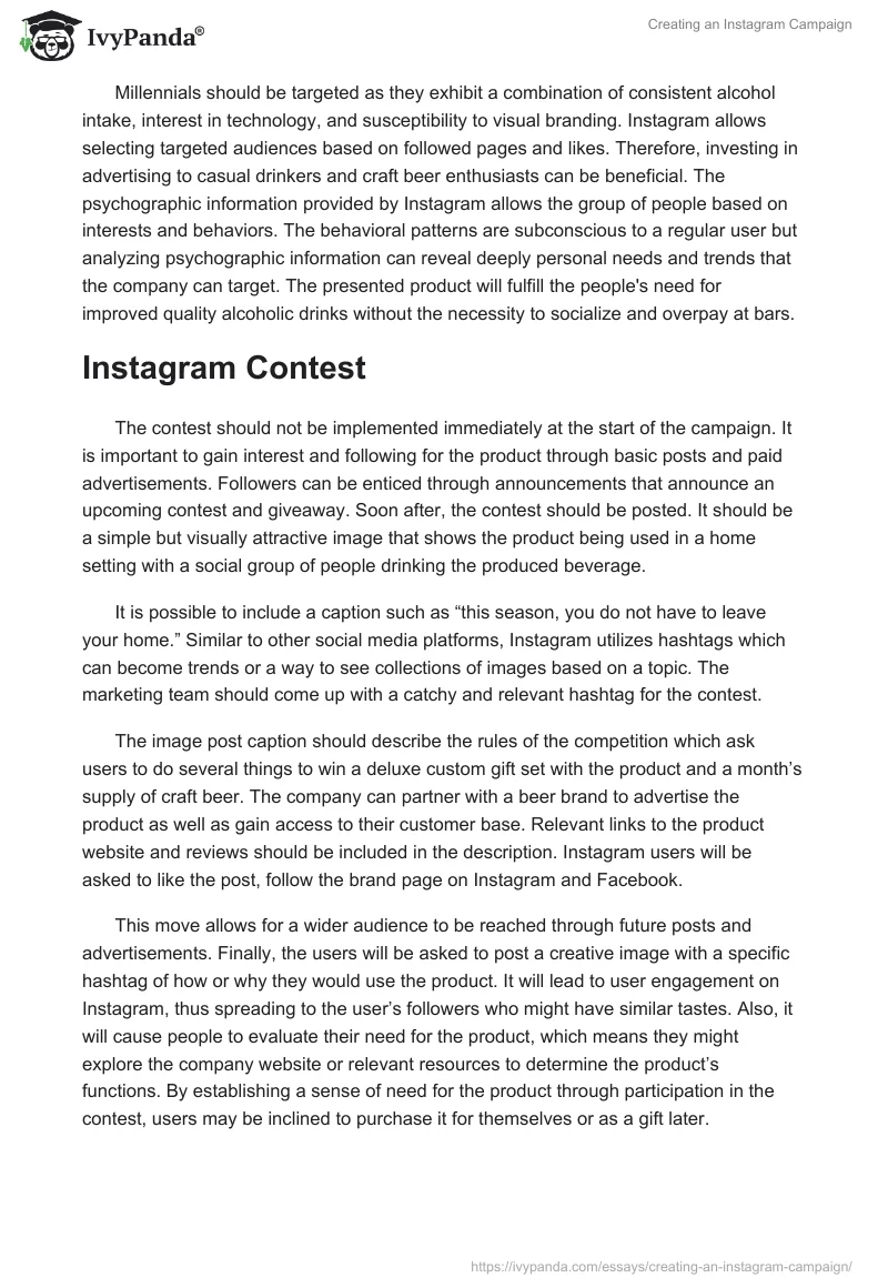 Creating an Instagram Campaign. Page 2