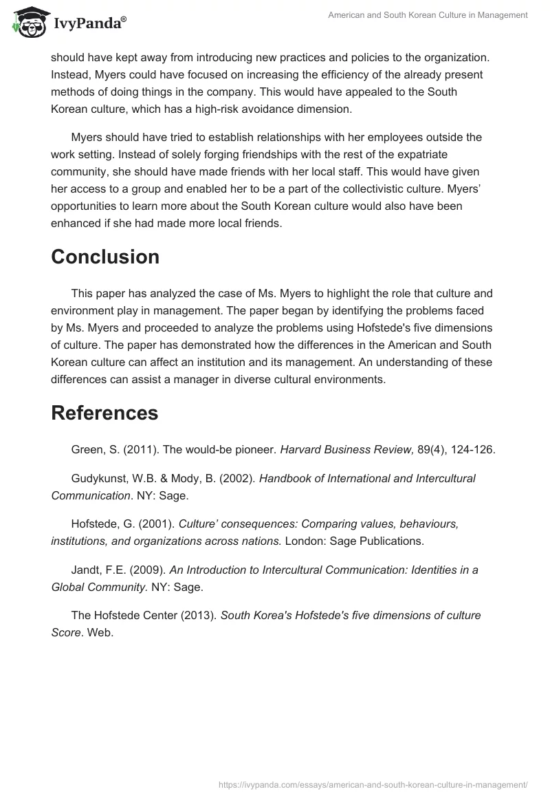 American and South Korean Culture in Management. Page 4